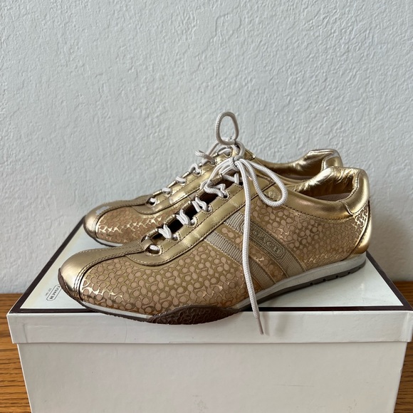 Gold Coach Sneakers size 8.5 USED - Picture 1 of 11
